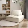 Sofá tipo bloque de tofu color crema, modular de un asiento de tela tecnológica minimalista, combinación de dos asientos, silla perezosa de pie para apartamento pequeño