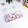 Fábrica atacado estojo de óculos personalizado masculino e feminino estudantes portátil avançado couro desenho animado óculos armazenamento impressão gratuita