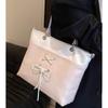 Bolsa Grande Dulce con Lazo para Mujer, Nueva Tendencia 2026 Color Bloque Moda Bolso Tote, Versátil y de Gran Capacidad para el Viaje Diario