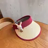 Novo Chapéu de Sol de Verão para Crianças, Chapéu de Sol Cartoon de Topo Aberto para Uso ao Ar Livre com Aba Larga para Cobrir o Rosto, Chapéu Infantil