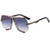 Gafas de Sol para Mujer Estilo Nuevo Transfronterizas Tendencia Estilo Europeo y Americano Montura Media Poligonales Moda Gafas de Sol M6281