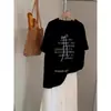 Camiseta de Manga Corta con Estampado de Letras de Diseño Nicho Estilo Hong Kong para Mujer Nueva Moda Primavera 2026 Top Holgado Versátil para Mujer