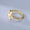 Anillo de Flor de Zirconia Perla Elegante Minsheng para Mujer Exquisito Celebridad de Internet Versátil Apertura Anillo Ajustable para Dedo Índice