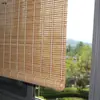 Cortinas de Bambú Totalmente Opacas con Gasa para Protección Solar, Aislamiento Térmico y Transmisión de Luz, Estilo Sencillo y Natural, Adecuadas para Uso en el Hogar y la Oficina, Persianas Enrollables de Bambú