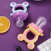Mordedor de frutas e vegetais para bebê com música, silicone de grau alimentício, artefato para dentição, suplemento alimentar de frutas para bebê