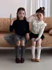 Calcetines de algodón peinado para niñas con estampado de cuadros de otoño y lazo, estilo coreano, calcetines holgados para niños, venta al por mayor mixta de Yiwu
