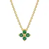 Collar de acero inoxidable de trébol de cuatro hojas con circonita, superventas transfronterizo, simple, elegante, versátil, acero de titanio, no se decolora, incrustado de diamantes, no se decolora
