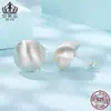 Pendientes Esféricos Metálicos Brillantes de Moda Aiful Material de Cobre Pendientes Personalizados Pendientes con Aguja de Plata S925 Joyería para Mujer