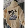 Sudadera con capucha de talla europea con diseño de coches de anime Adecuada para Temuwish Amazon en Amarillo, Borgoña y Negro