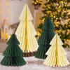 Decoraciones Navideñas Bola de Panal Papel Árbol de Navidad Plegable Escritorio Adornos de Árbol de Navidad Colgantes de Árbol de Navidad Transfronterizos