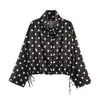 Comércio Exterior Transfronteiriço Roupas Femininas 2026 Nova Moda Europeia e Americana Casual Solta Cordão Polca Ponto Gola Alta Jaqueta 5247730