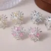 Pendientes de Cubo de Azúcar de Fuegos Artificiales Colección Primavera 2026 para Mujer, Lujo Ligero, Elegantes, Sencillos, Modernos, Versátiles, Accesorios para Orejas de Diseño Nicho