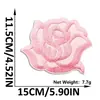 Patch de Bordado de Flor Rosa com Glitter Novo Estilo Patch Floral com Adesivo Termocolante para Decoração de Jaquetas, Sapatos e Malas