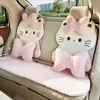Cojín para asiento de coche personalizado por el fabricante, funda linda de dibujos animados de gato para asiento de coche, cojín grueso de felpa cálida para asiento de coche