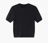 Fábrica Dalang 2026 Nova Malha de Verão Camiseta Cor Sólida Gola Redonda Trançado Slim Fit Camada Base Suéter Manga Curta Feminino