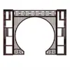 Divisória Porta da Lua Entrada Sala de Estar Tela 2025 Novo Modelo Porta de Entrada Madeira Maciça Estilo Chinês Feng Shui Prateleira Antiga Arco
