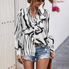 Moda Femenina Transfronteriza Europea y Americana Nueva Primavera/Verano 2026 Bestseller en Sitio Independiente de Amazon Artículo Popular de Ebay Camisa con Cuello de Solapa Estampada
