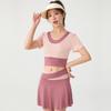 Novo estilo esportivo popular feminino saia dividida que cobre a barriga emagrecimento maiô para fontes termais que cobre a barriga atacado