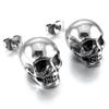 Pendientes de calavera con personalidad transfronteriza europea y americana, pendientes de cabeza fantasma, pendientes de Diablo retro de Halloween de hip-hop para hombres y mujeres.