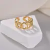 Anillos de Pareja Nuevos para Amazon Transfronterizos con Aperturas Ajustables, Anillos Prensados al Aceite, Electrochapado al Vacío Que No Se Desvanecerá