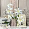 Nuevo Modelo de Lirio Dorado de 5 Cabezas Impreso en 3D Decoración de Boda Flores Artificiales, Accesorios para Fotos, Flores Falsas de Diseño Floral, Transfronterizo