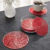 Em estoque Fornecimento Transfronteiriço PVC Porta-copos Fogos de Artifício Doméstico Tapete para Xícara de Chá Anti-escaldante Tapete de Mesa Estilo Flor Tapete para Copo