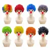 Peluca Afro Arcoíris de Payaso Cabello Rizado de Colores Día de Halloween Divertido Set de Disfraz [Personalizado]