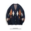 Cardigan com decote em V, suéter masculino solto, retrô, estilo japonês, estilo preguiçoso, jaqueta, outono e inverno, moderno, all-match, suéter masculino