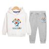 Meninos e Meninas Esporte Terno Primavera e Outono Novo 2022 Outono Moda Crianças com Capuz Calça Moletom Casual Conjunto de Duas Peças