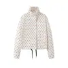 Comercio Exterior Transfronterizo Ropa de Mujer 2026 Nuevo Estilo Europeo y Americano Moda Casual Holgada Manga Larga Cuello Alto Chaqueta de Lunares