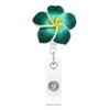 Plumeria Hawaiana Fresca Pequeña Hebilla de Tirón Fácil Flor de Barro Suave Hecha a Mano Insignia Retráctil Hebilla de ID de Tirón Fácil