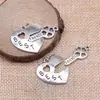 36x 25mm 5G Colgante para joyería hecho a mano DIY corazón de amor corazón de mejor amigo colgante de llave