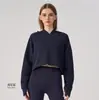 Sudadera con capucha corta de cintura alta para mujer para Otoño/Invierno, Chaqueta Deportiva Casual para Yoga al Aire Libre y Fitness