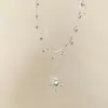 Collar de Girasol Fresco y Elegante para Mujer, Nuevo Modelo Popular 2026, Accesorio de Cadena para Clavícula Doble Capa Personalizado de Alta Gama