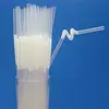 Pajitas transparentes de colores de punta dura desechables, empaquetadas individualmente, para leche de soja, jugos y leche, pajitas delgadas rectas ecológicas
