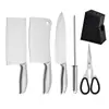 Conjunto de Facas de Cozinha de Aço Inoxidável em Estoque Conjunto para Presente Conjunto de Seis Peças Fabricante de Yangjiang Cabo Oco Conjunto de Seis Peças