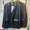 Jaqueta Blazer de Couro PU Moda Clássica Fashionável Retrô com Lapela Nova Primavera e Outono Feminina Casual