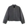 Moda Femenina Nueva Otoño/Invierno 2026 Amazon Transfronteriza Europea y Americana Holgada Casual Color Sólido Versátil Chaqueta Bomber