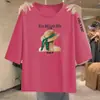 Camiseta de manga tres cuartos de marca para comercio exterior transfronterizo, con excedente, corte holgado, adelgazante, estampada, top de moda para mujeres de mediana edad y mayores