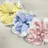 Estilo Japonés y Coreano Ins Color Sólido Suave Satín Anillo para el Cabello de Intestino Grueso Textura Suave Cera Cuerda para el Cabello de Encaje de Hada Accesorios para el Cabello Nuevo Primavera y Verano