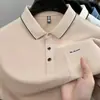 Camiseta de Manga Curta 2026 Verão Masculina Respirável Casual de Negócios Camisa Polo com Gola Manga Meia Manga Algodão Piqué Não Amassa