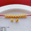 Prata S925 banhada a ouro tamanho pequeno oca cobre com contas DIY acessórios feitos à mão dourado colar pulseira com contas