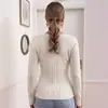 2026 Sitio Independiente eBay Primavera y Otoño Top para Mujer Sencillo de Color Sólido Ajustado Estilo Puro Deseo Cuadrado Manga Larga