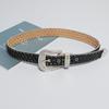 Cinto de Couro Feminino Rebite de Strass Jeans Punk Rock Hip-Hop Moderno ins Fivela Decorativa Cinto Masculino