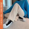 Pantalones de Pana de Pierna Ancha Otoño e Invierno 2025 Forrados de Felpa Engrosados Sueltos de Cintura Alta Pierna Recta Largos Estilo Casual Japonés y Coreano