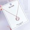 Yachuang Collar de Disco de Fritillaria Blanca Cadena para Mujer Cadena para Clavícula Chapado en Oro Rosa Collar de Circonita Venta al por Mayor