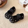 Sapatos de Princesa com Bolinhas Retrô para Meninas Sapatos Mary Jane Infantis Sapatos Pequenos de Couro Macio para Meninas Sapatilhas Sapatos de Salto Baixo
