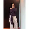¡Llegó! Nuevo top estilo otoño chic francés con cintura de corbata, favorecedor y que ilumina, perfecto para principios de otoño