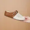 Verano Suela Gruesa Tejido Nuevo Estilo Slip-On Mujer Hueco Transpirable Punta Cerrada Medias Zapatillas Versátiles y de Moda
