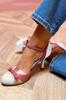Zapatos de Mujer de Comercio Exterior, Nuevos Zapatos de Verano de Tacón Alto, Sandalias de Tira Única Huecas de Bloques de Color de Moda con Tacones Altos Finos